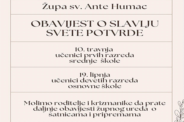 krizma termin